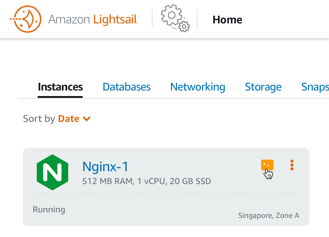 Amazon Lightsail connect to terminal