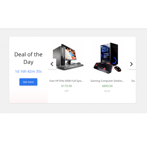 Deals of the Day slider with countdown