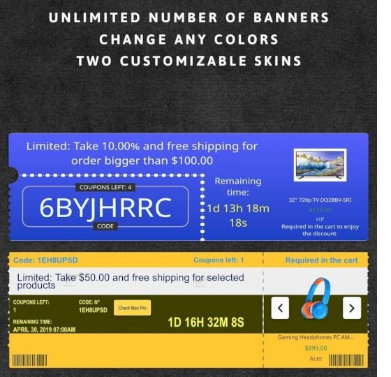 PrestaShop Coupons Banner with countdown (Groupon)