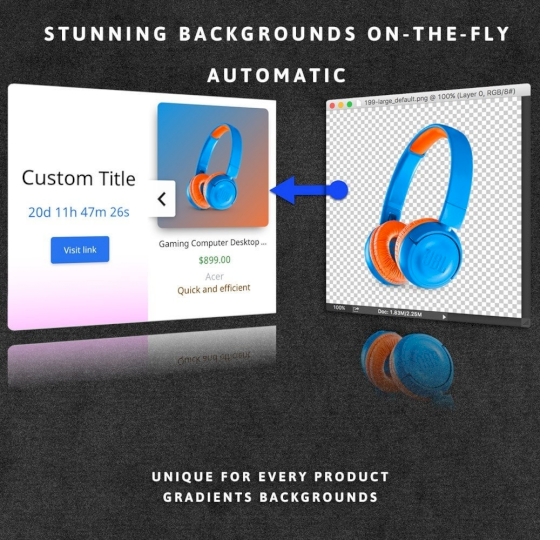 Prestashop product sliders with auto color backgrounds