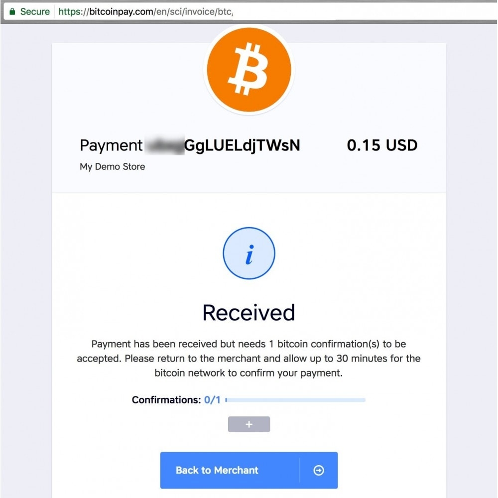 bitcoin payment confirmation